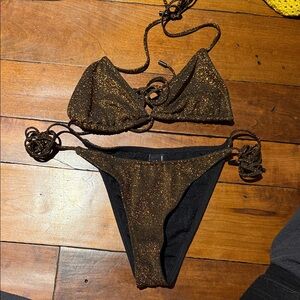 Triangl Gold Sparkle Bikini